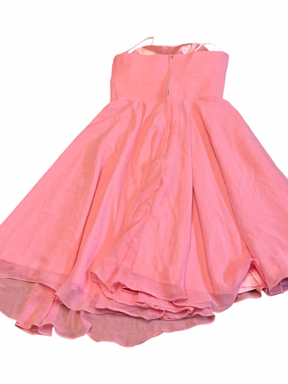 Strapless Pink Fit-and-Flare Party Dress - Picture 7 of 11